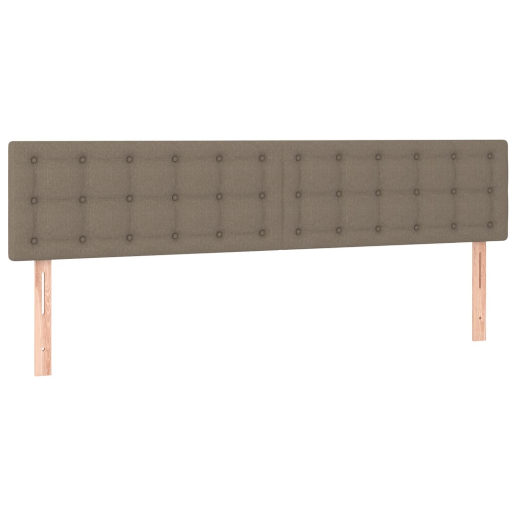 Tăblie de pat cu LED, gri taupe, 200x5x78/88 cm, textil GartenMobel Dekor