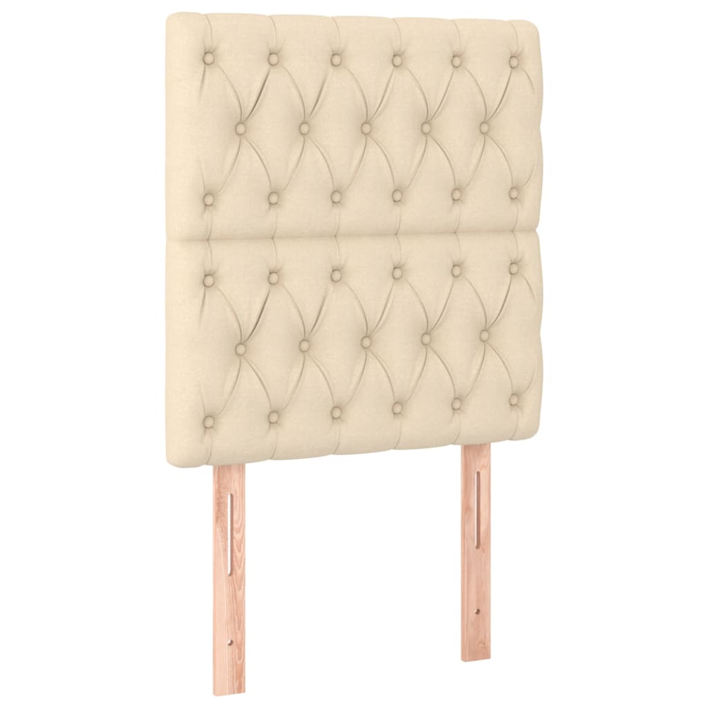 Tăblie de pat cu LED, crem, 80x7x118/128 cm, textil GartenMobel Dekor