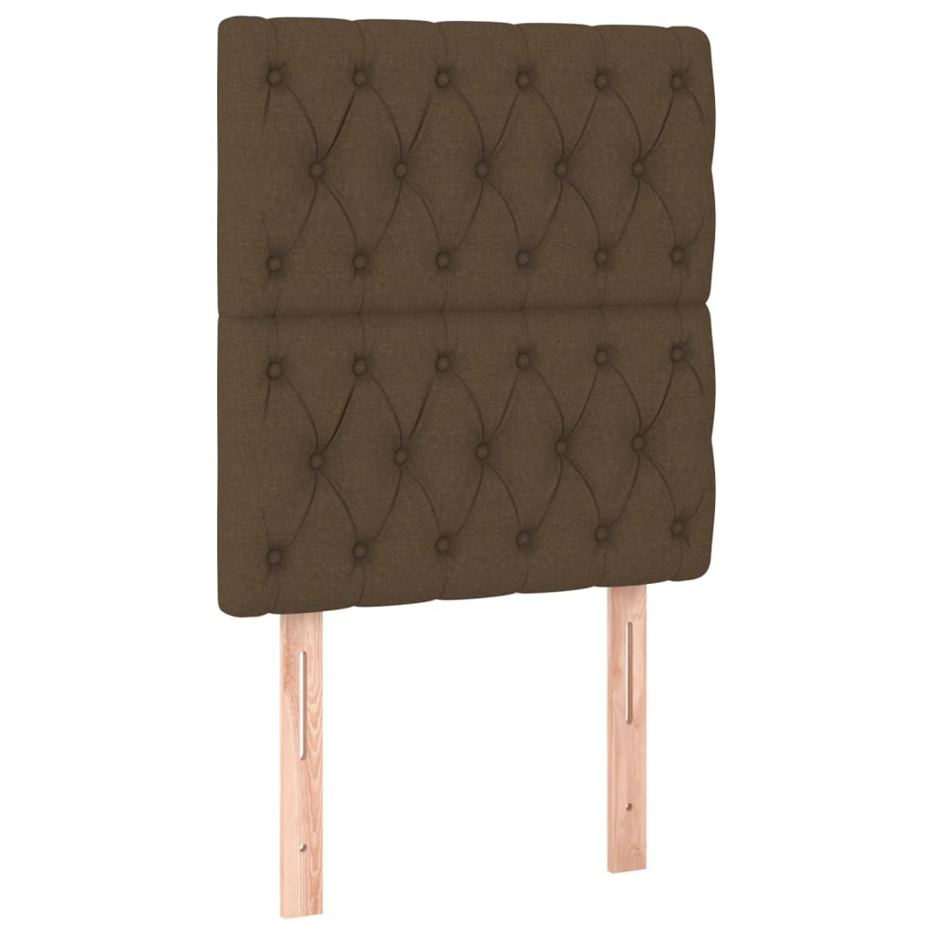 Tăblie de pat cu LED, maro închis, 80x7x118/128 cm, textil GartenMobel Dekor