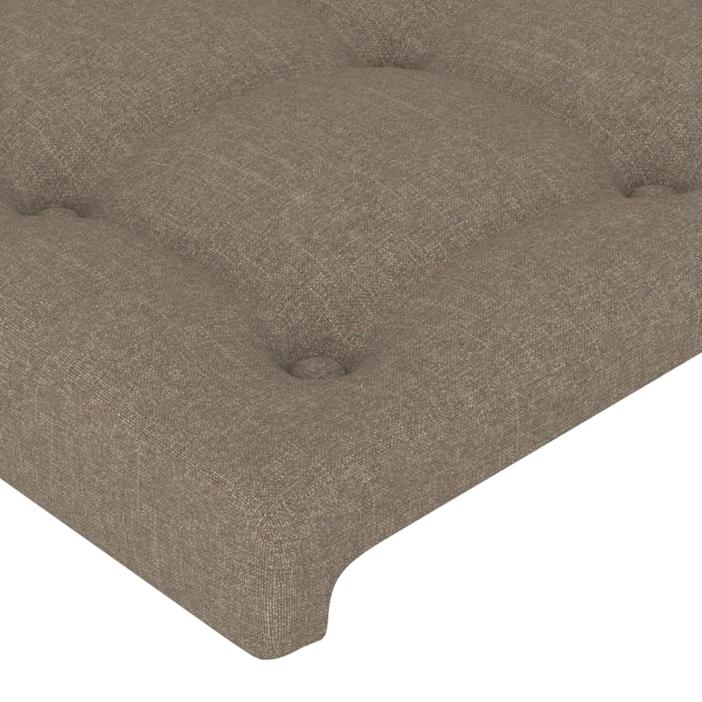 Tăblie de pat cu LED, gri taupe, 100x5x118/128 cm, textil GartenMobel Dekor