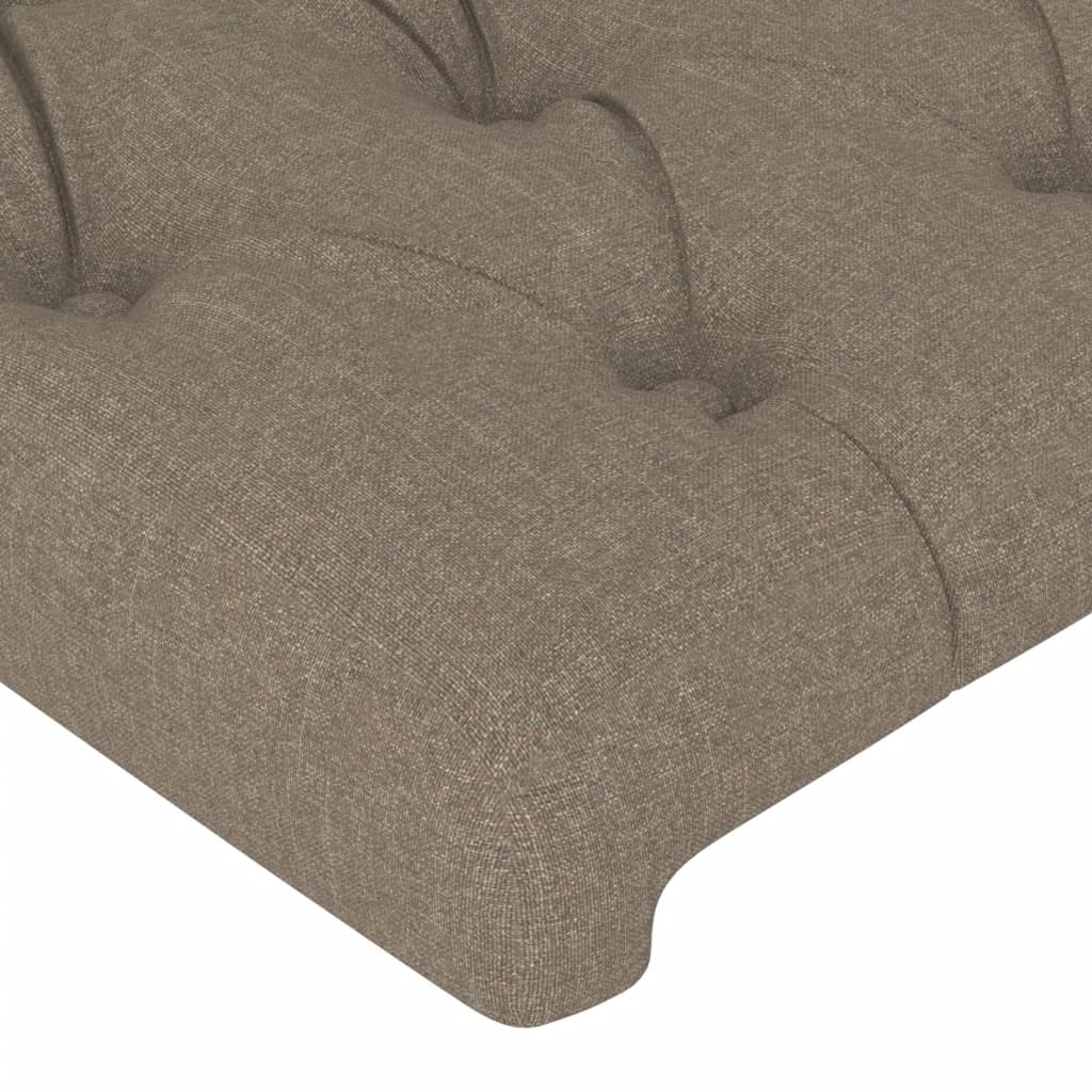 Tăblie de pat cu LED, gri taupe, 93x16x118/128 cm, textil GartenMobel Dekor