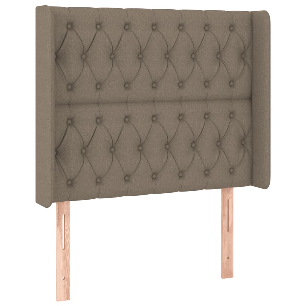 Tăblie de pat cu LED, gri taupe, 93x16x118/128 cm, textil GartenMobel Dekor