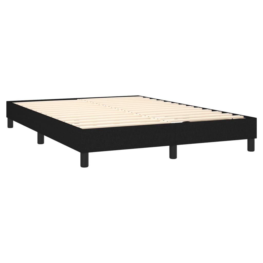 Pat box spring cu saltea, negru, 140x200 cm, textil GartenMobel Dekor