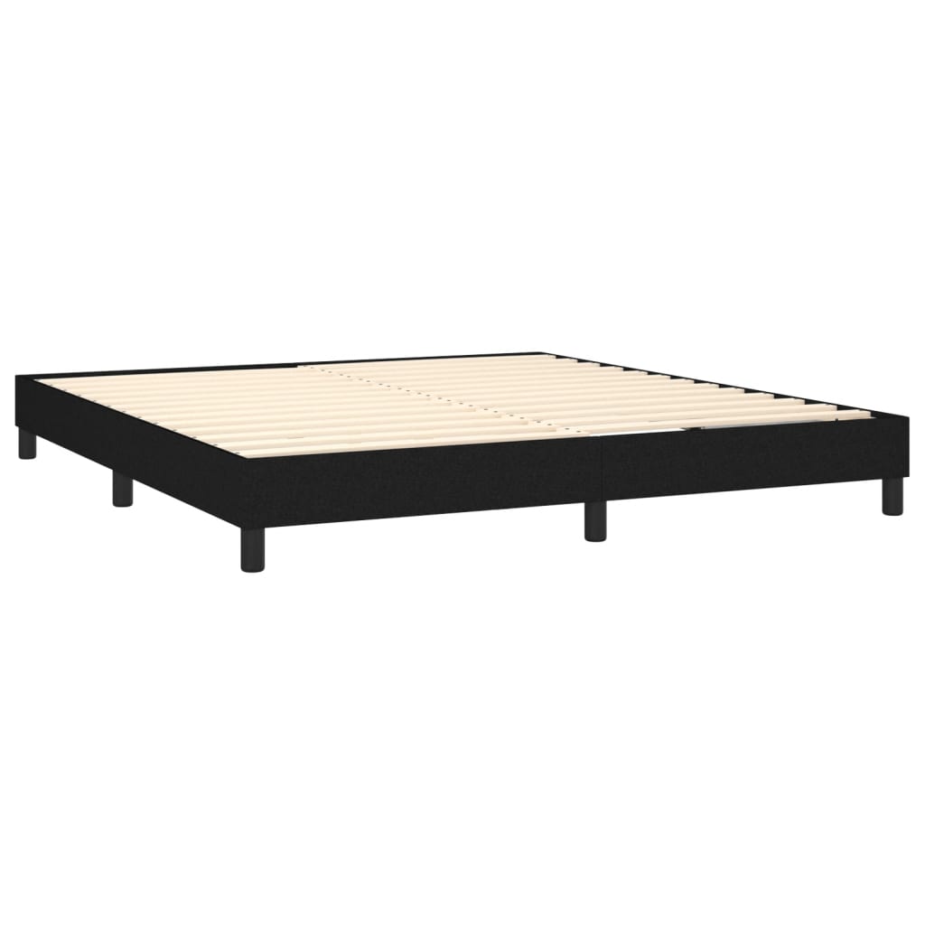 Pat box spring cu saltea, negru, 160x200 cm, textil GartenMobel Dekor