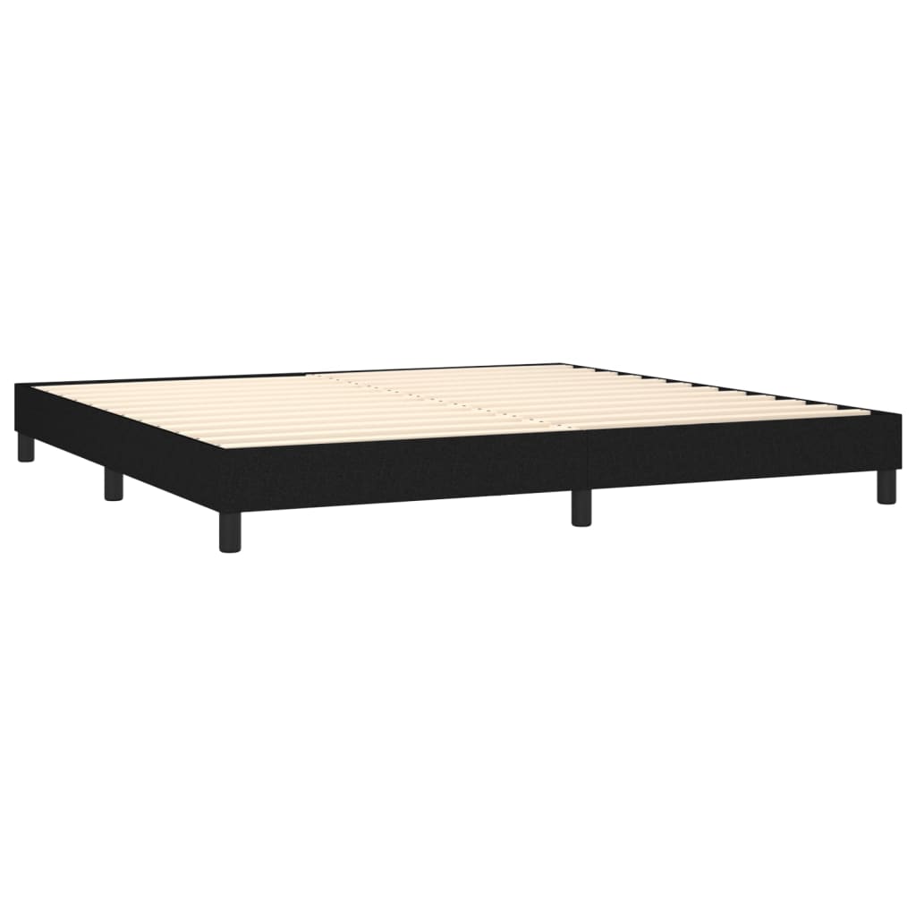 Pat box spring cu saltea, negru, 200x200 cm, textil GartenMobel Dekor