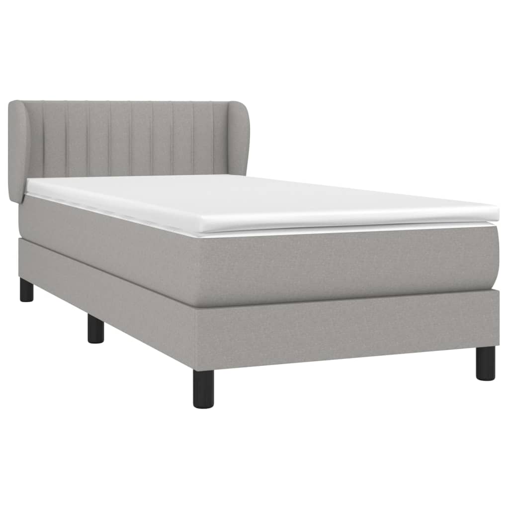 Pat continental cu saltea, gri deschis, 80x200 cm, textil GartenMobel Dekor