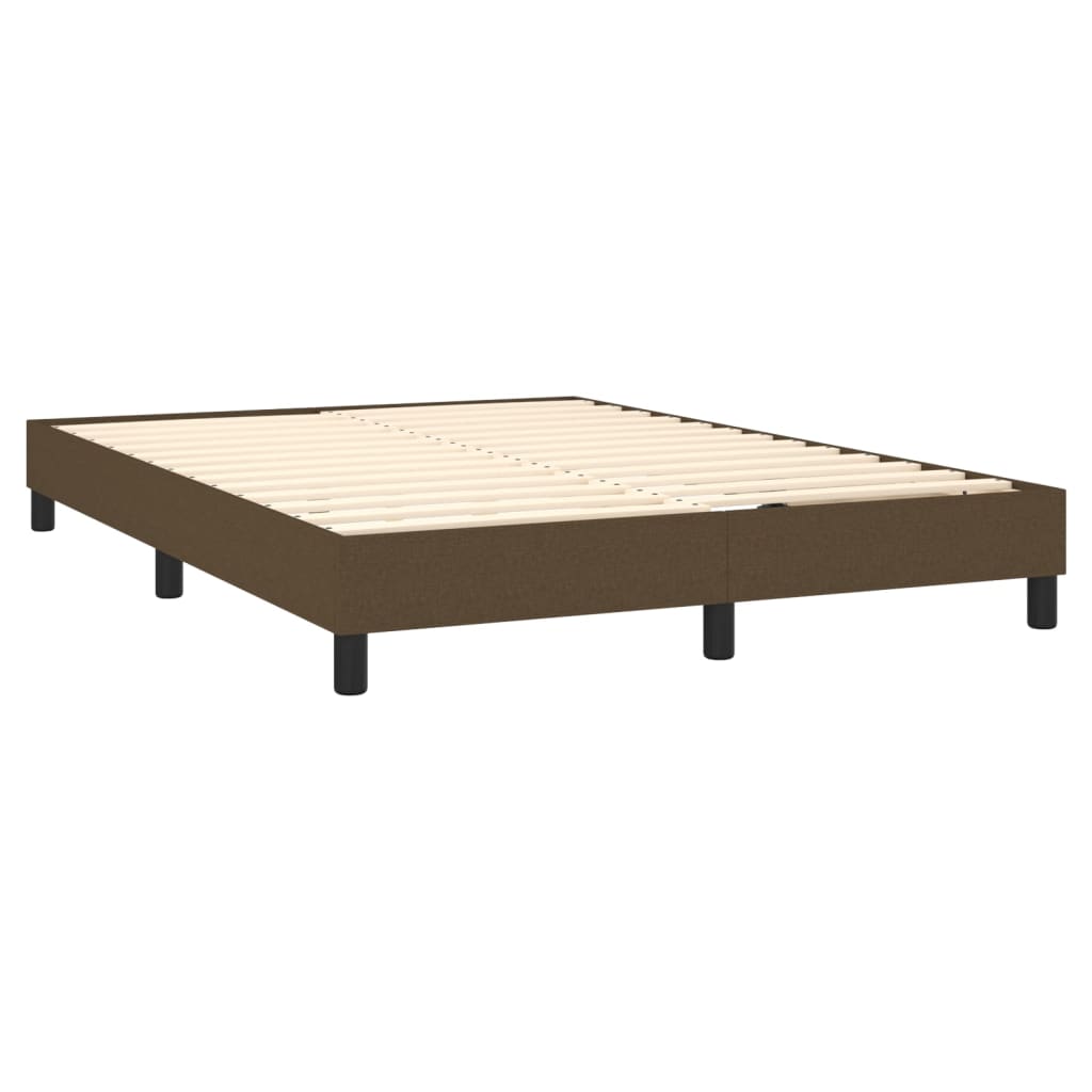 Pat continental cu saltea, maro închis, 140x200 cm, textil GartenMobel Dekor