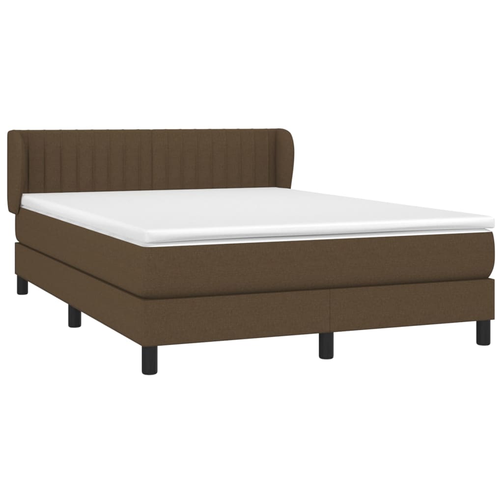 Pat continental cu saltea, maro închis, 140x200 cm, textil GartenMobel Dekor