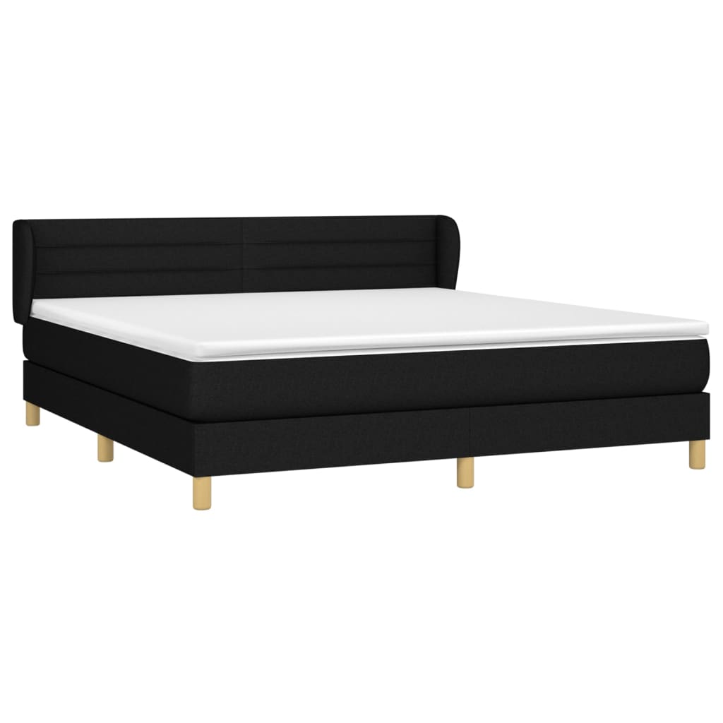 Pat box spring cu saltea, negru, 180x200 cm, catifea GartenMobel Dekor