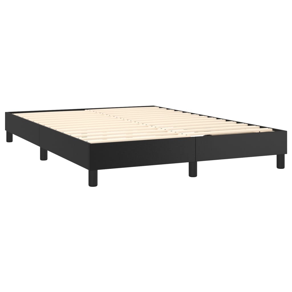 Pat box spring cu saltea, negru, 140x190 cm, piele ecologică GartenMobel Dekor