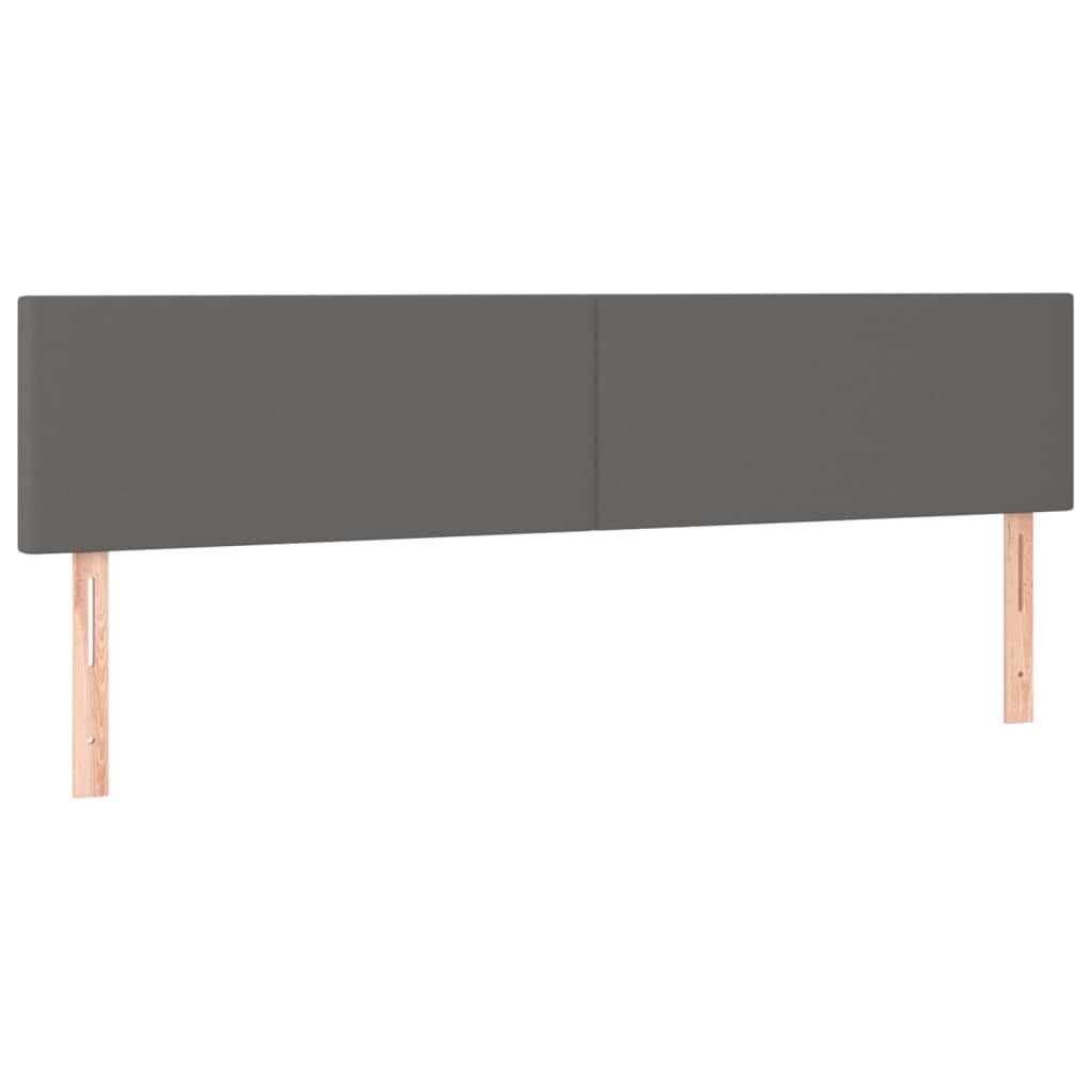 Pat cu arcuri, cu saltea, gri, 180x200 cm, piele ecologică GartenMobel Dekor