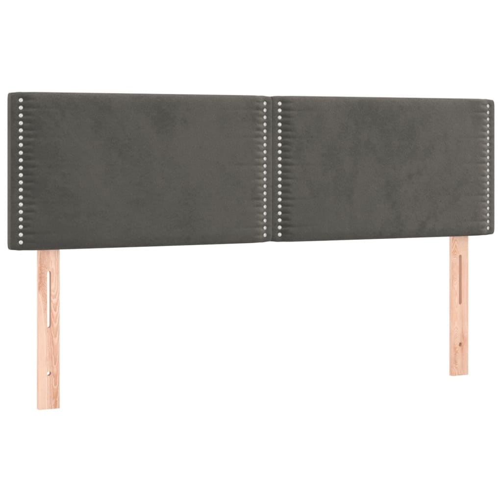 Pat box spring cu saltea, gri închis, 140x190 cm, catifea GartenMobel Dekor