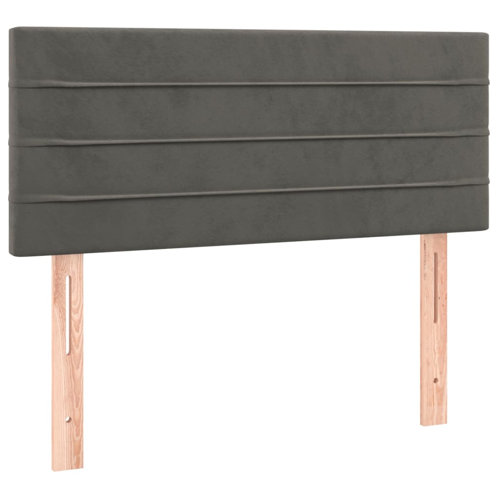 Pat box spring cu saltea, gri închis, 90x190 cm, catifea GartenMobel Dekor