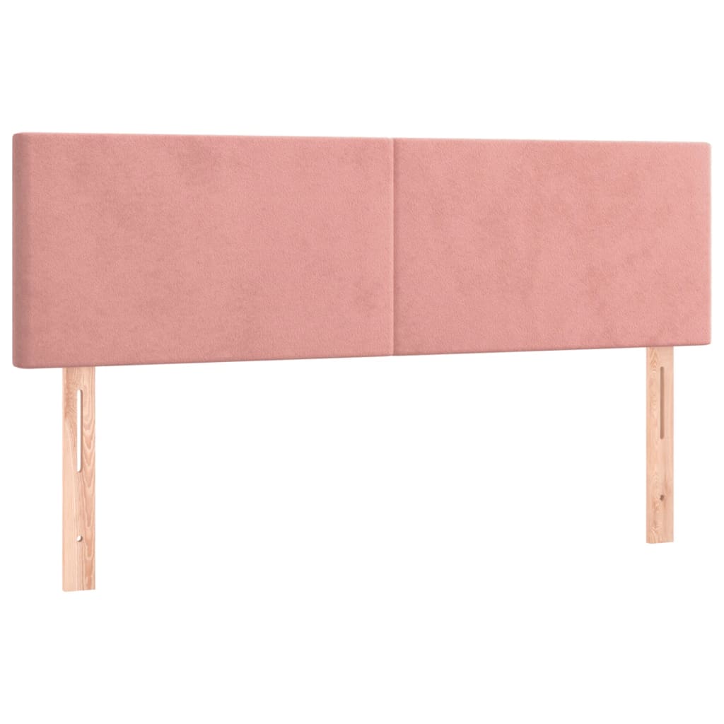 Pat box spring cu saltea, roz, 140x190 cm, catifea GartenMobel Dekor