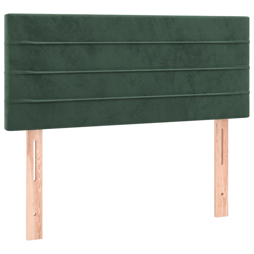 Pat box spring cu saltea, verde închis, 80x200 cm, catifea GartenMobel Dekor