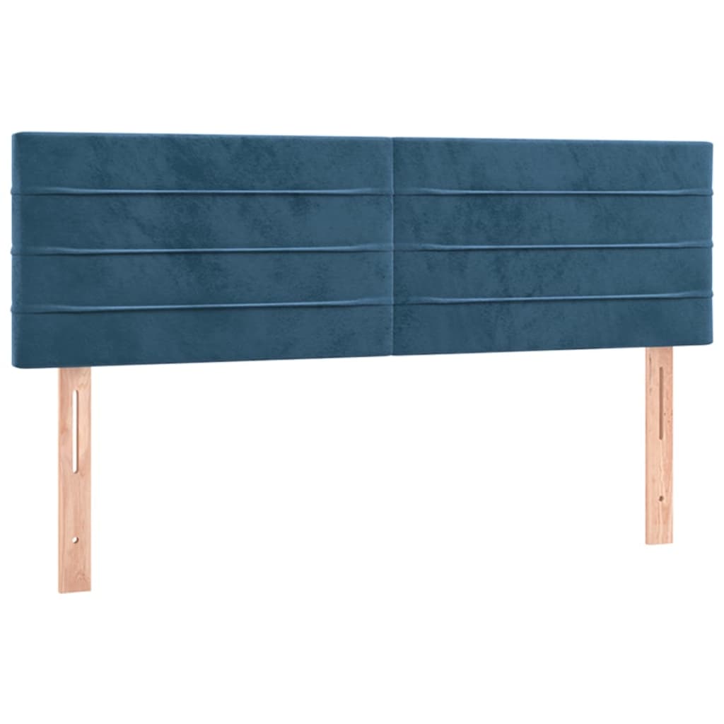 Pat box spring cu saltea, albastru închis, 140x190 cm, catifea GartenMobel Dekor