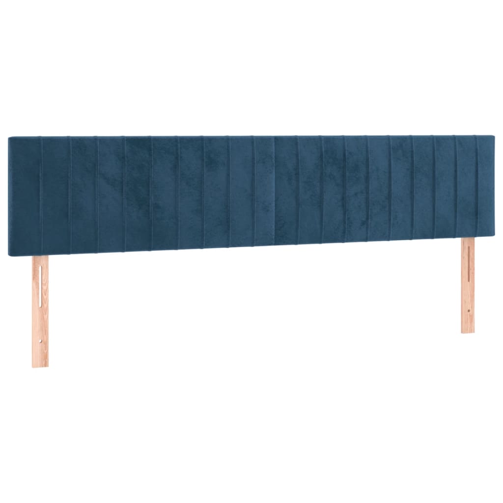 Pat box spring cu saltea, albastru închis, 160x200 cm, catifea GartenMobel Dekor
