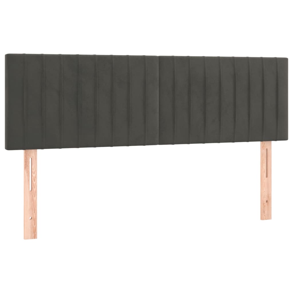 Pat box spring cu saltea, gri închis, 140x190 cm, catifea GartenMobel Dekor