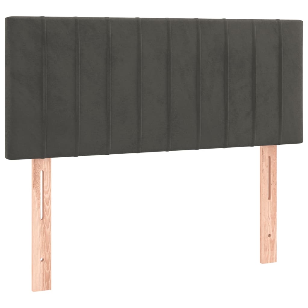 Pat box spring cu saltea, gri închis, 90x190 cm, catifea GartenMobel Dekor