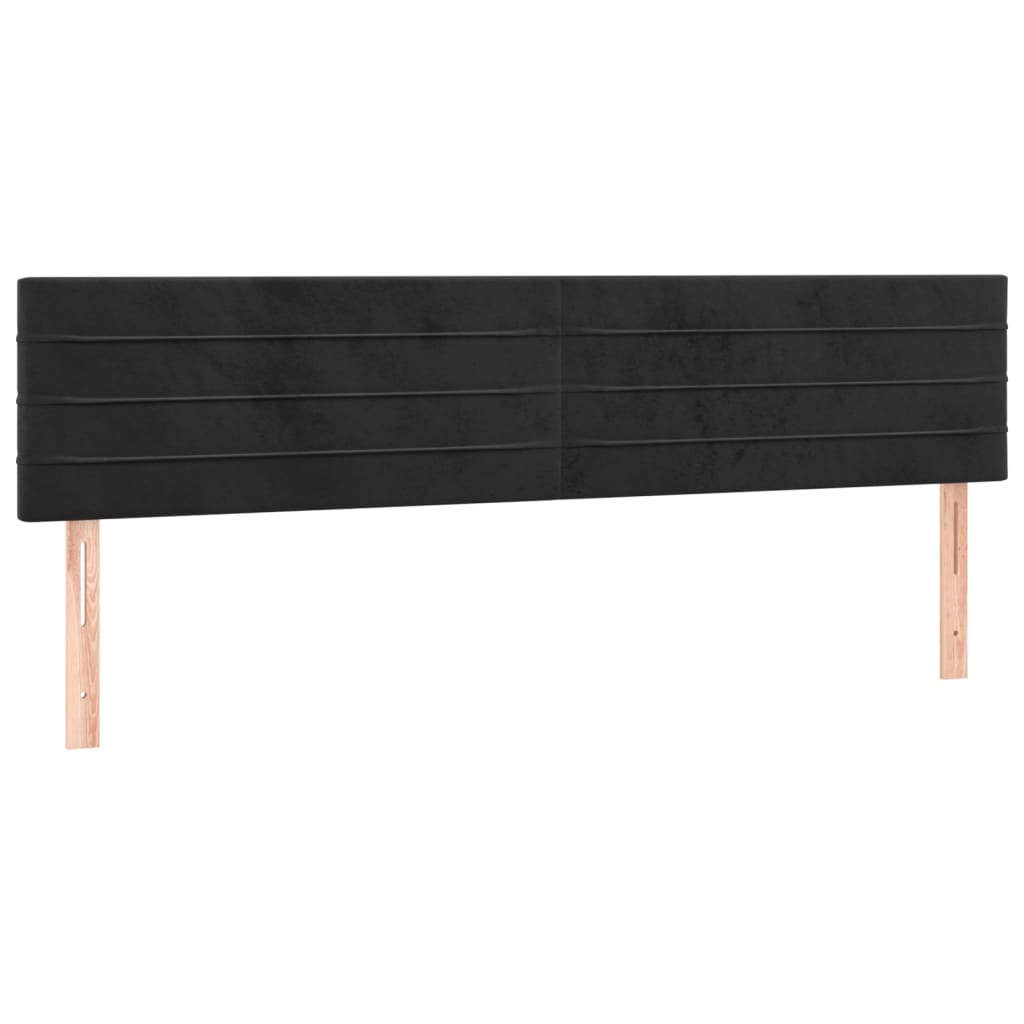 Pat box spring cu saltea, negru, 160x200 cm, catifea GartenMobel Dekor