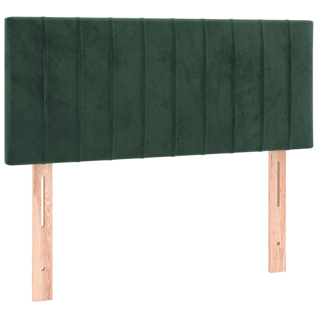 Pat box spring cu saltea, verde închis, 100x200 cm, catifea GartenMobel Dekor