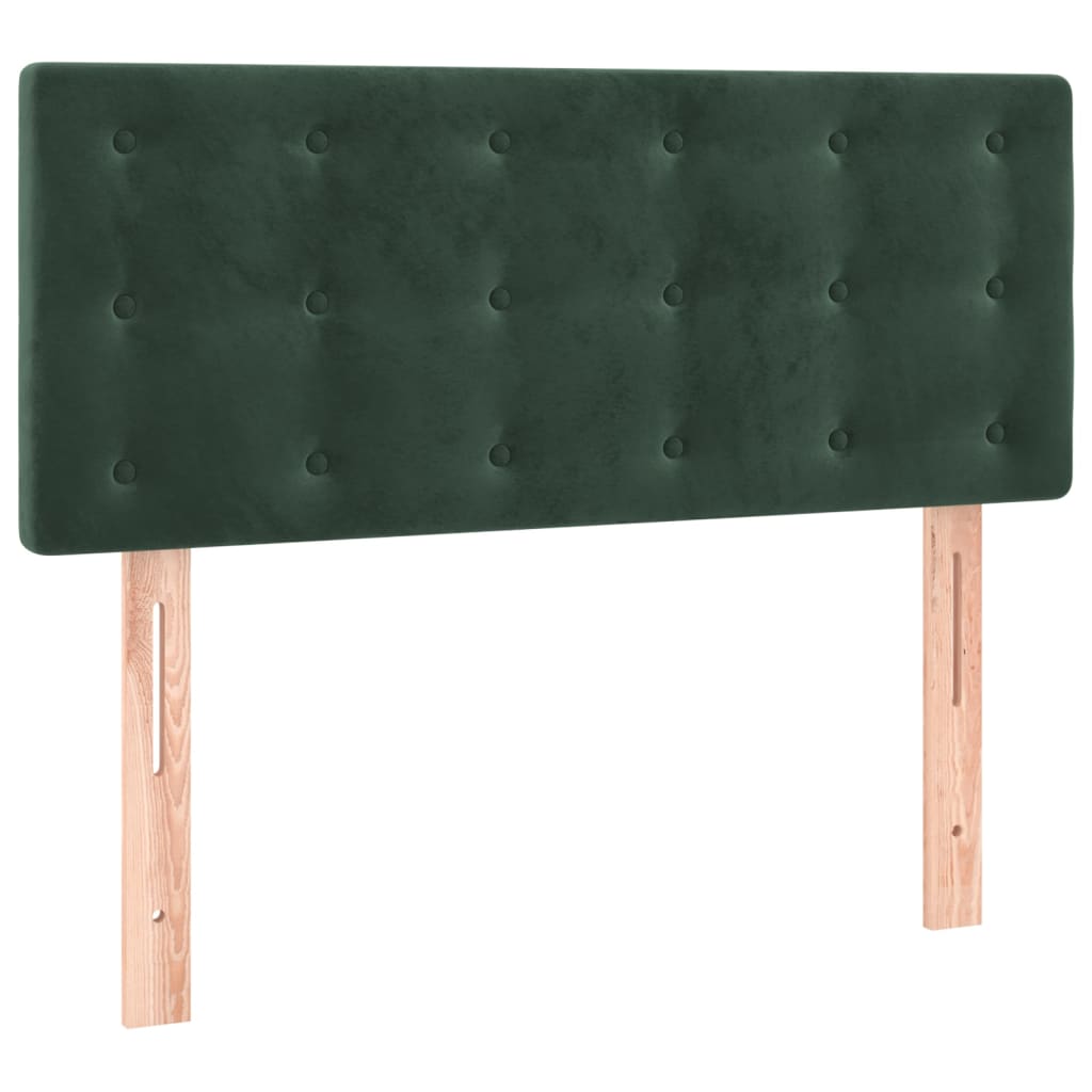 Pat box spring cu saltea, verde închis, 90x200 cm, catifea GartenMobel Dekor