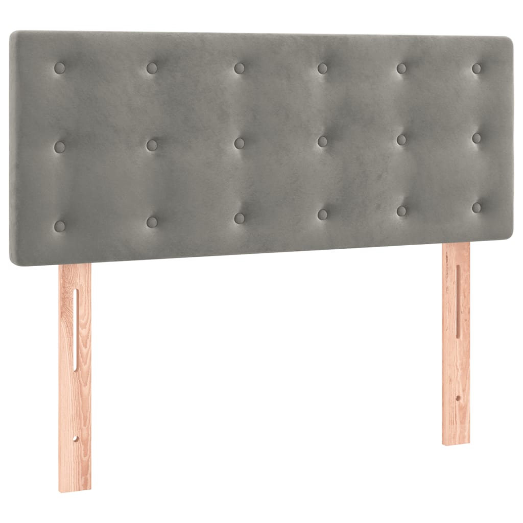 Pat continental cu saltea, gri deschis, 80x200 cm, catifea GartenMobel Dekor