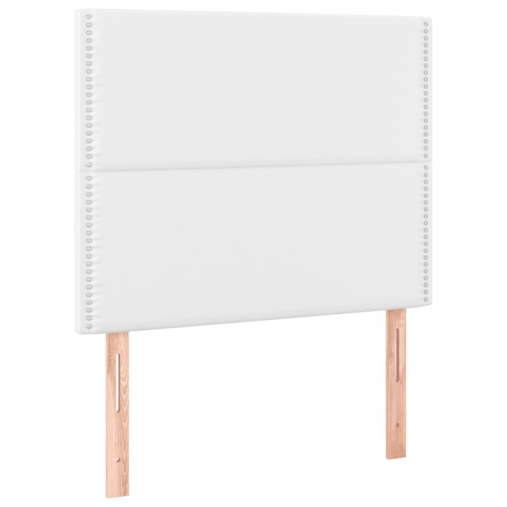 Pat box spring cu saltea, alb, 100x200 cm, piele ecologică GartenMobel Dekor