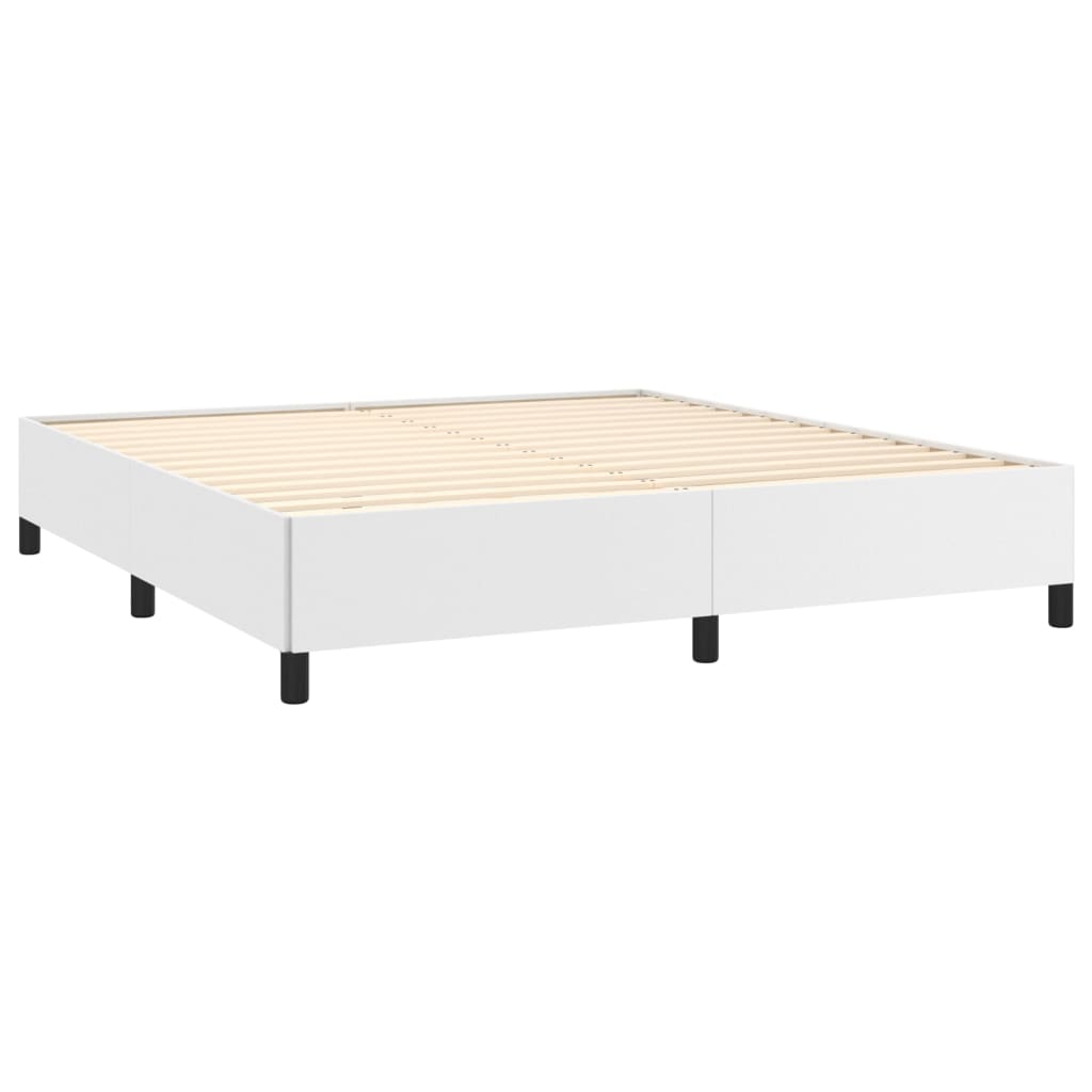Pat box spring cu saltea, alb, 180x200 cm, piele ecologică GartenMobel Dekor