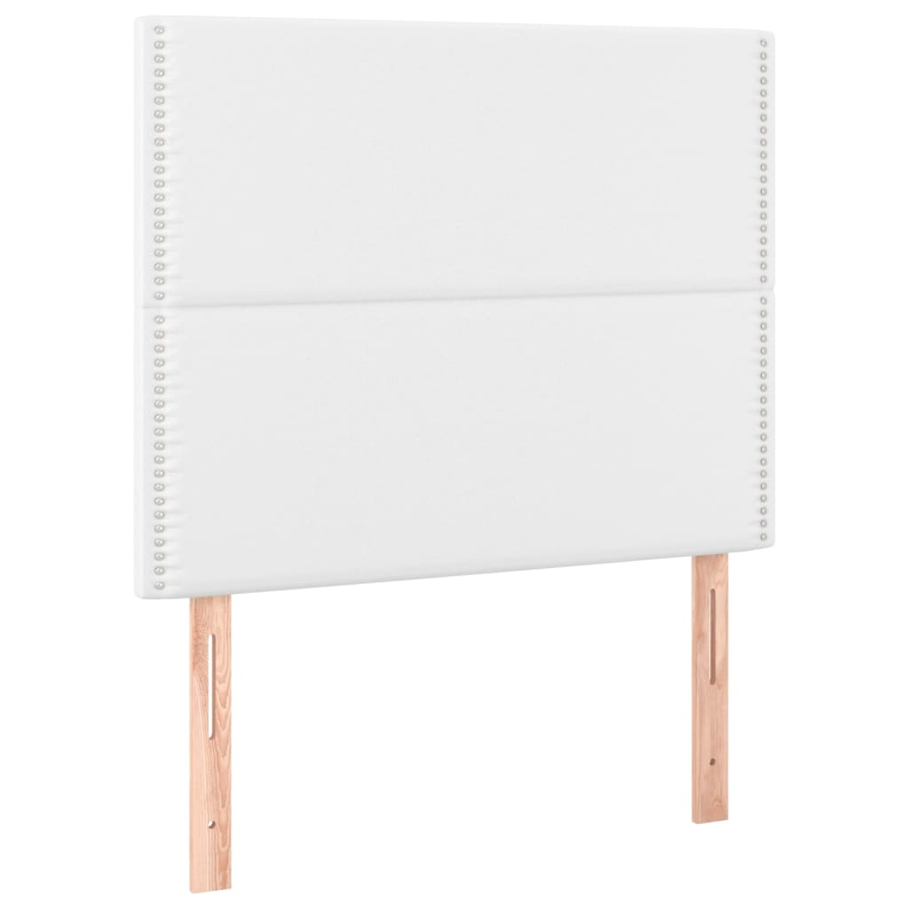 Pat box spring cu saltea, alb, 90x190 cm, piele ecologică GartenMobel Dekor