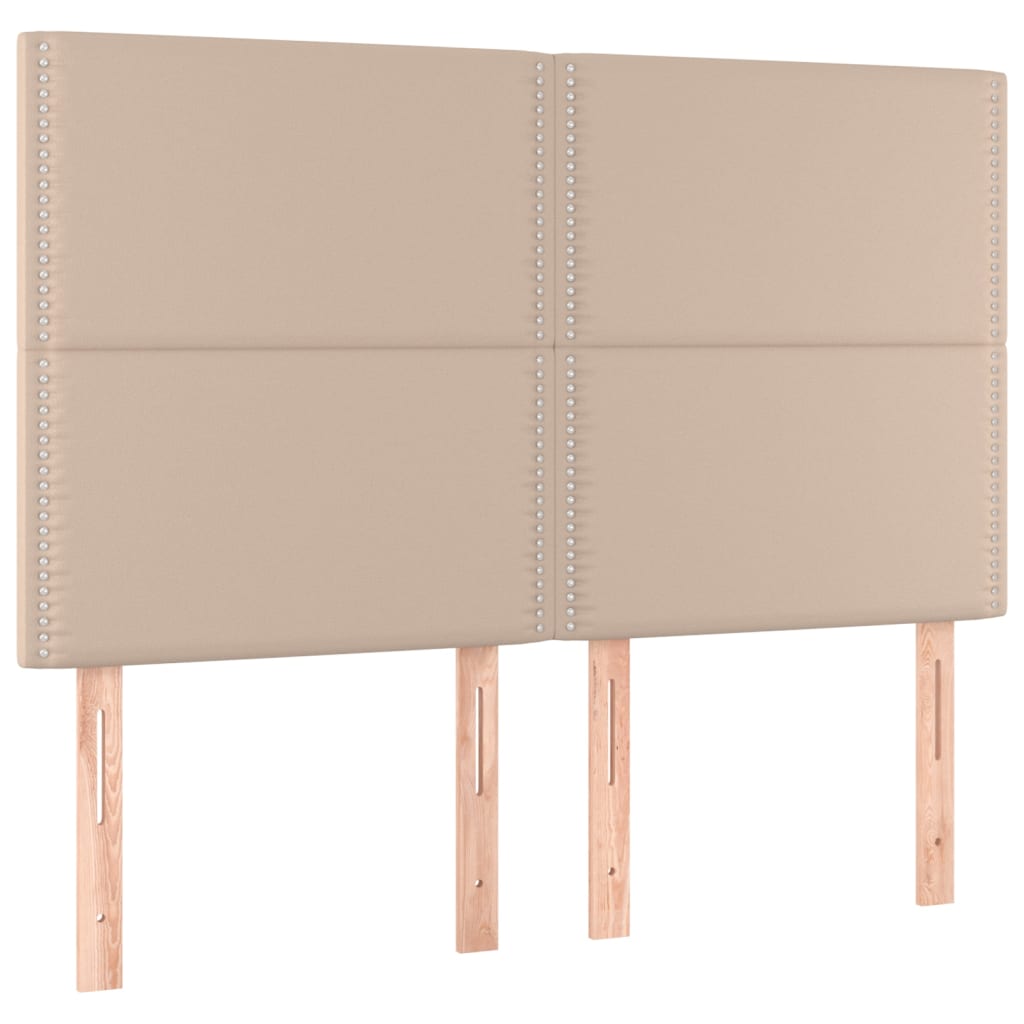 Pat box spring cu saltea, cappuccino, 140x190cm piele ecologică GartenMobel Dekor