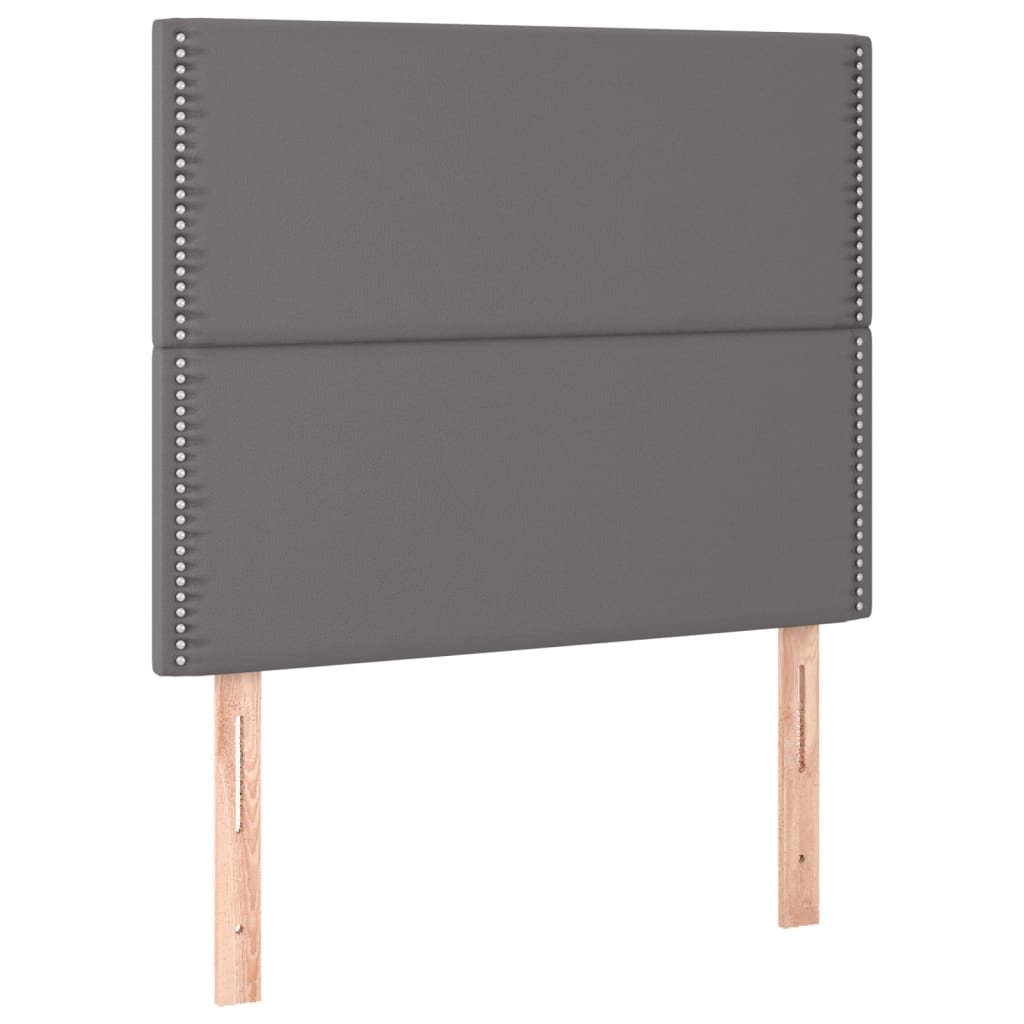 Pat box spring cu saltea, gri, 100x200 cm, piele ecologică GartenMobel Dekor