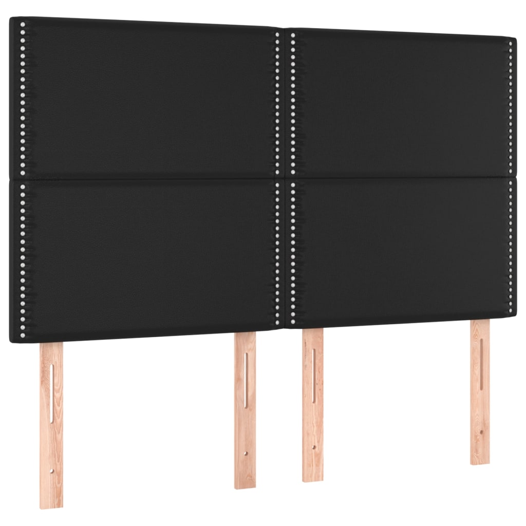 Pat box spring cu saltea, negru, 140x200 cm, piele ecologică GartenMobel Dekor