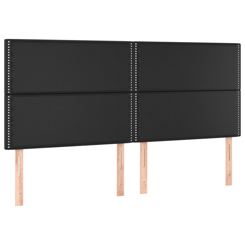 Pat box spring cu saltea, negru, 160x200 cm, piele ecologică GartenMobel Dekor