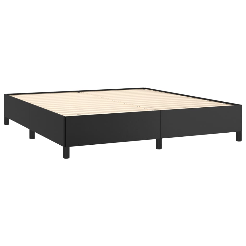 Pat box spring cu saltea, negru, 180x200 cm, piele ecologică GartenMobel Dekor