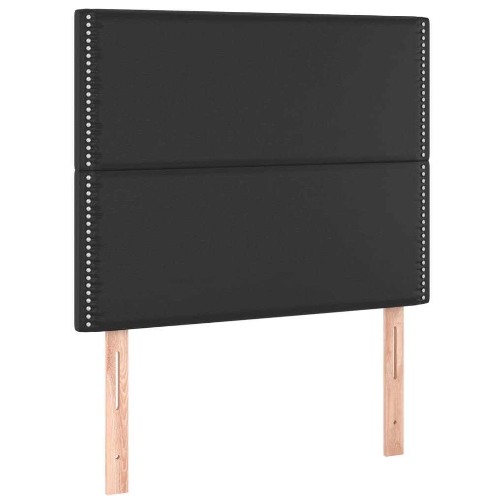 Pat continental cu saltea, negru, 80x200 cm, piele ecologică GartenMobel Dekor