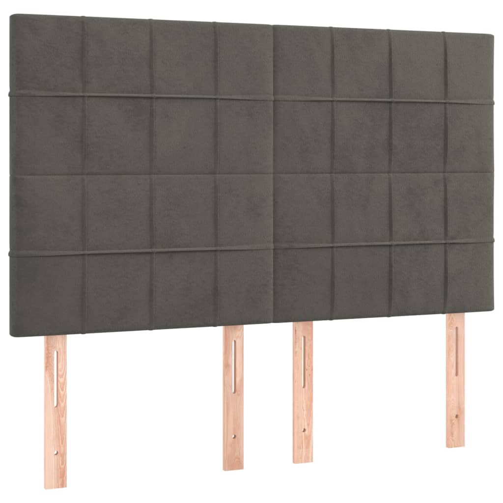 Pat box spring cu saltea, gri închis, 140x190 cm, catifea GartenMobel Dekor