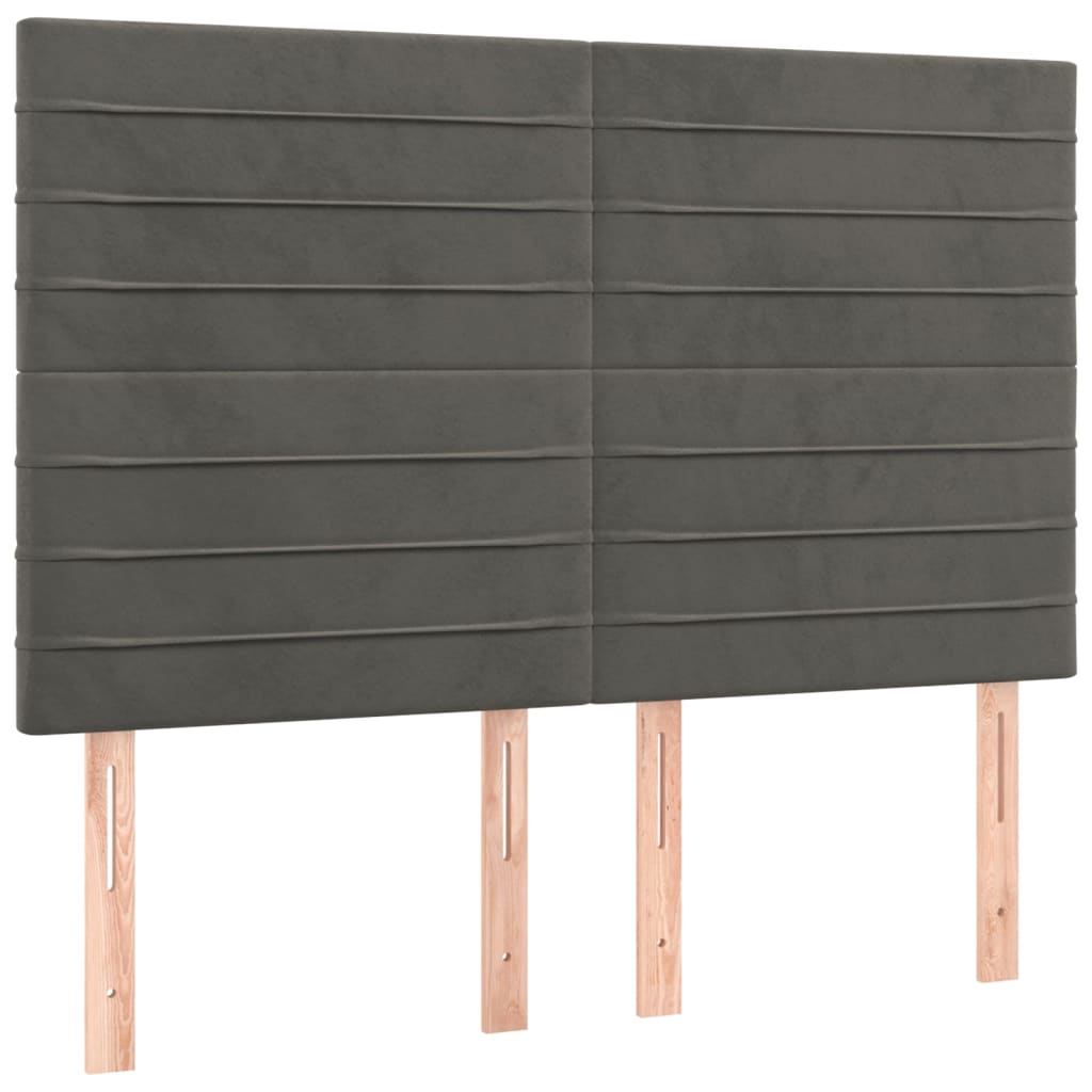 Pat box spring cu saltea, gri închis, 140x200 cm, catifea GartenMobel Dekor