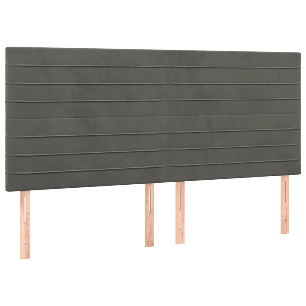 Pat box spring cu saltea, gri închis, 200x200 cm, catifea GartenMobel Dekor