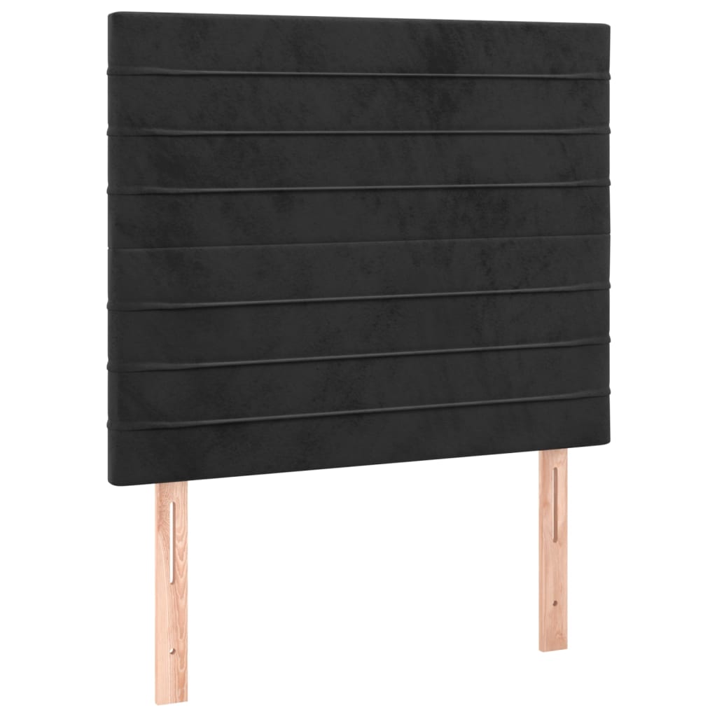 Pat box spring cu saltea, negru, 100x200 cm, catifea GartenMobel Dekor