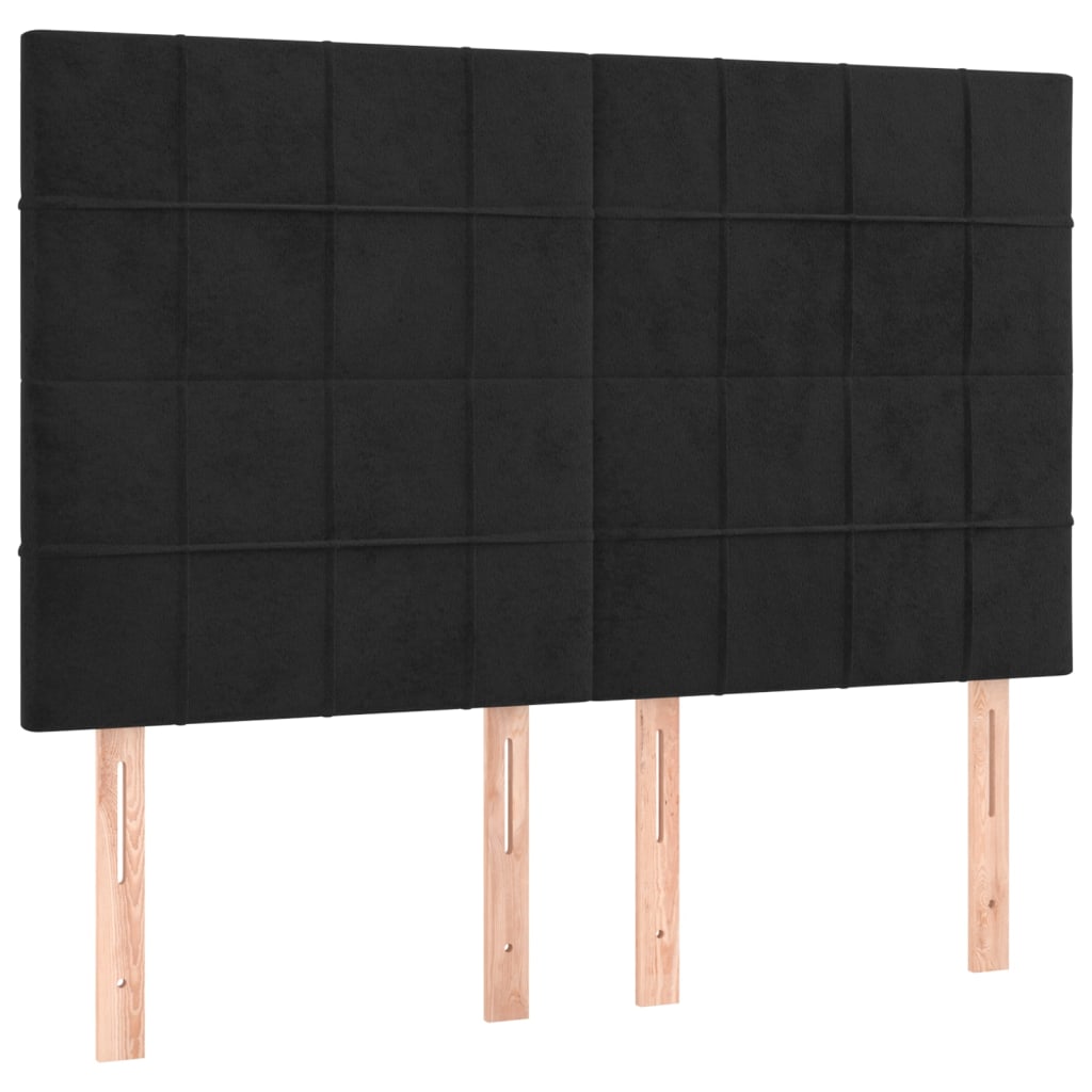 Pat box spring cu saltea, negru, 140x200 cm, catifea GartenMobel Dekor