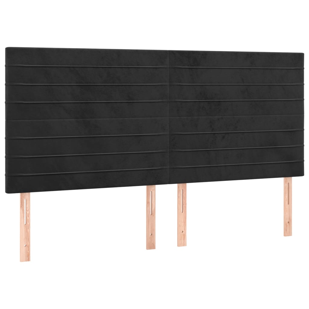 Pat box spring cu saltea, negru, 160x200 cm, catifea GartenMobel Dekor