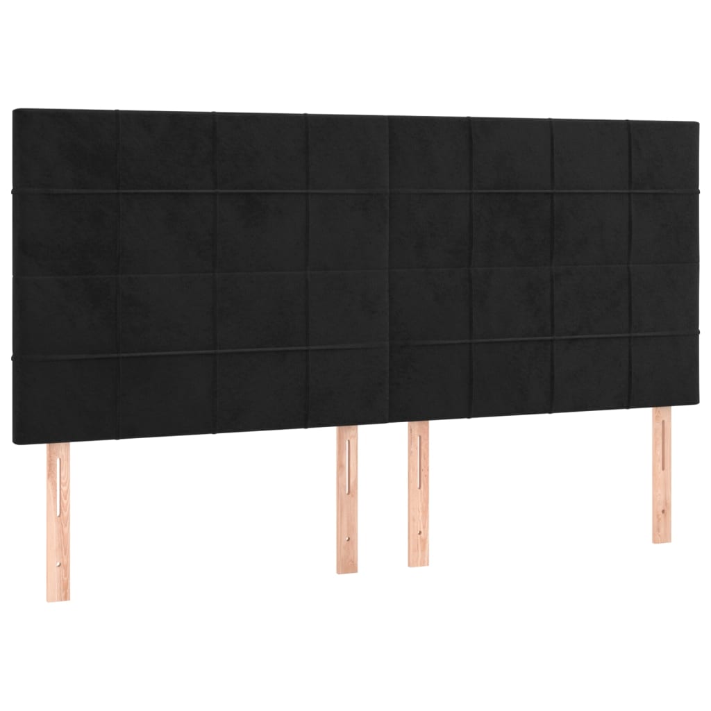 Pat box spring cu saltea, negru, 200x200 cm, catifea GartenMobel Dekor