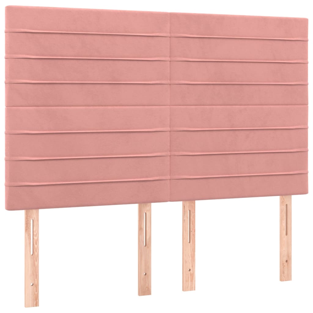 Pat box spring cu saltea, roz, 140x190 cm, catifea GartenMobel Dekor