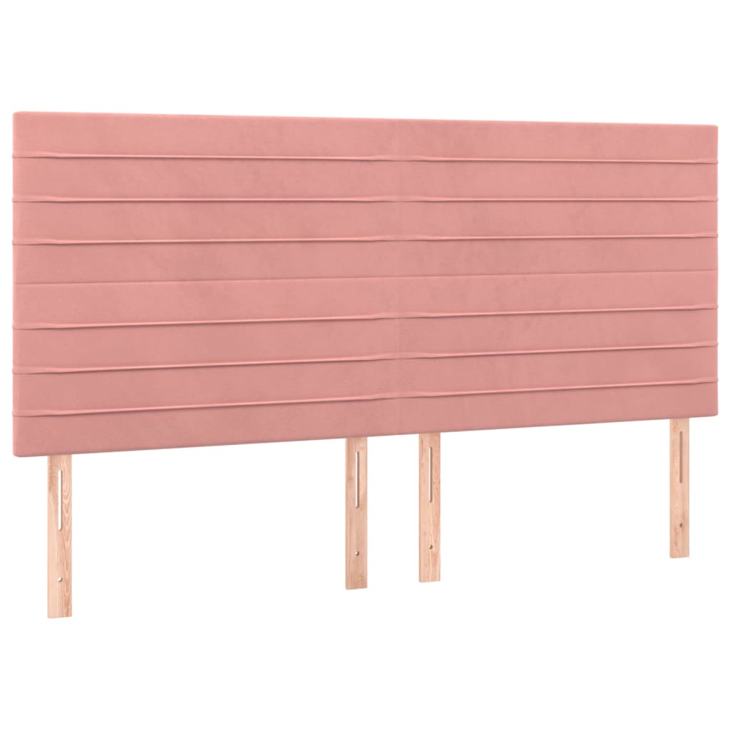 Pat box spring cu saltea, roz, 160x200 cm, catifea GartenMobel Dekor