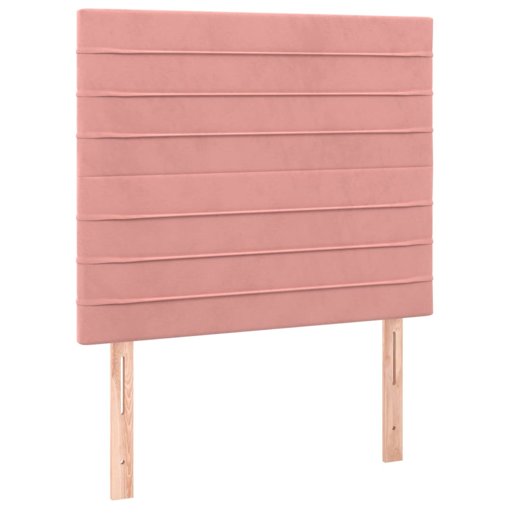 Pat box spring cu saltea, roz, 80x200 cm, catifea GartenMobel Dekor