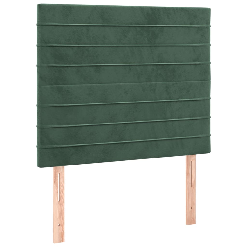 Pat box spring cu saltea, verde închis, 100x200 cm, catifea GartenMobel Dekor