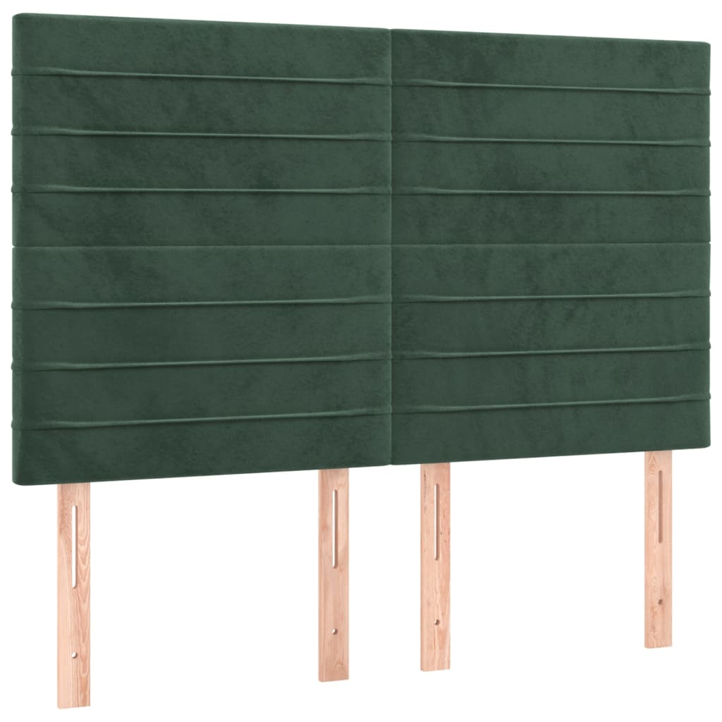 Pat box spring cu saltea, verde închis, 140x200 cm, catifea GartenMobel Dekor