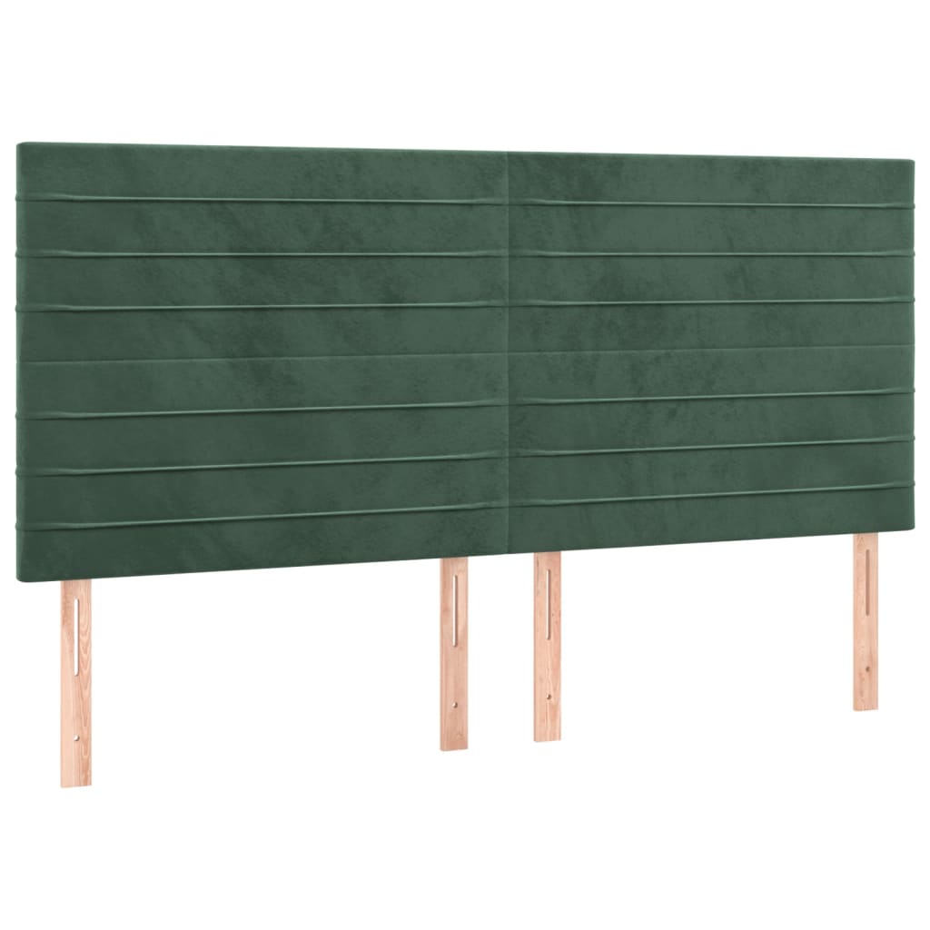 Pat box spring cu saltea, verde închis, 160x200 cm, catifea GartenMobel Dekor