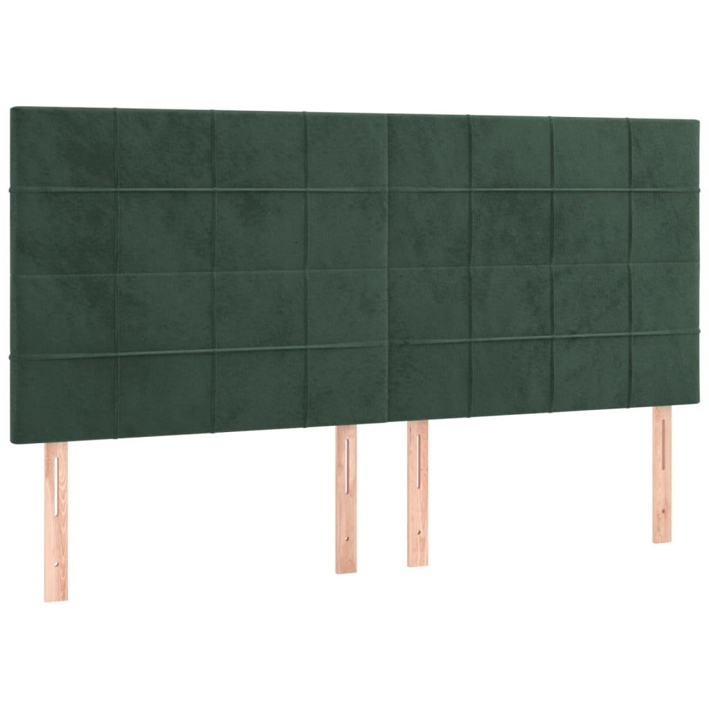 Pat box spring cu saltea, verde închis, 200x200 cm, catifea GartenMobel Dekor